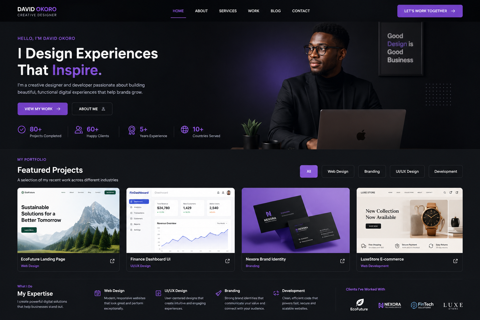 Portfolio website sample